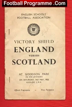 England v Scotland 1955 – Goodison Park Everton School
