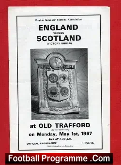England v Scotland 1967 – at Old Trafford Victory Shield