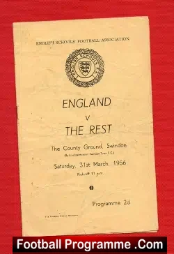 England v The Rest 1956 – Schoolboys Match at Swindon