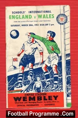 England v Wales 1953 – Wembley – Bobby Charlton