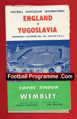 England v Yugoslavia 1956 – A Wembley File Issue