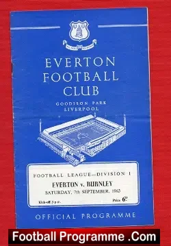 Everton v Burnley 1963 - football programme