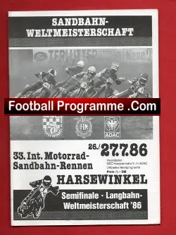 Germany Speedway Programme 1986 – Langbahn Semi Final
