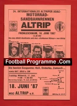 Germany Speedway Programme 1987 – Long Track Altrip