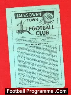 Halesowen Town v Bilston Town 1955
