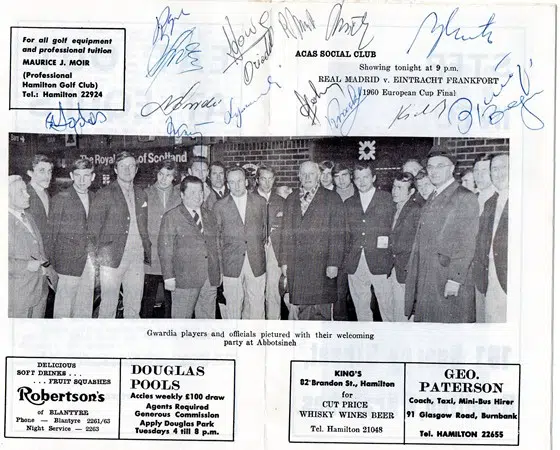 Hamilton Academical v Gwardia Warsaw 1972 – Multi Autographed