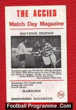 Hamilton Academical v Rosenberg Ballklub 1973