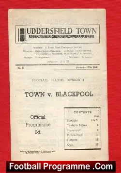 Huddersfield Town v Blackpool 1948