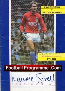 Laurie Sivell Testimonial Benefit Ipswich Town Multi Signed 1985 - football programme