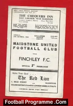 Maidstone United v Finchley 1956 – Floodlight Challenge Match