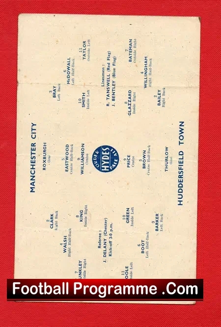 Manchester City v Huddersfield Town 1945