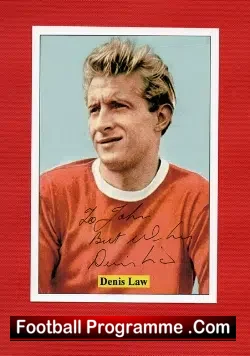 Manchester United Denis Law - Signed Picture Autographed - football memorabilia
