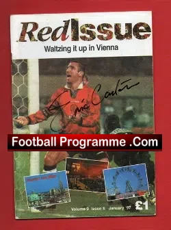 Manchester United Eric Cantona Signed Red Issue Magazine 1996 - football programme