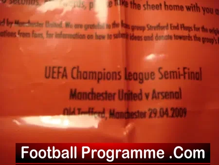 Manchester United Raise The Banner – MU v Arsenal Euro Semi 2009