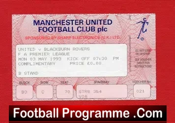 Manchester United v Blackburn Rovers 1993 – League Champions