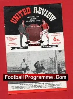 Manchester United v Burnley 1965 - FA Cup - football programme