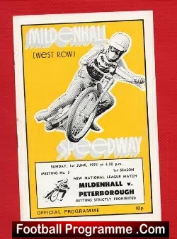 Mildenhall Speedway v Peterborough 1975