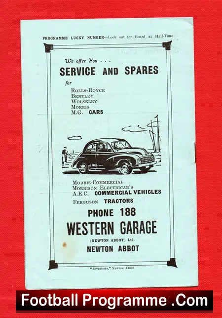 Newton Abbot Spurs v Tamerton 1948 – 1940s