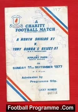 North Shields v Tony Gubba Select 1977 – Multi Autographs