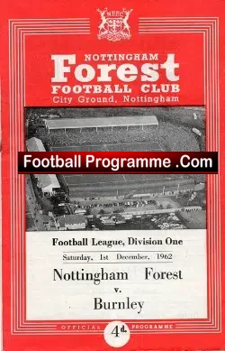 Nottingham Forest v Burnley 1962
