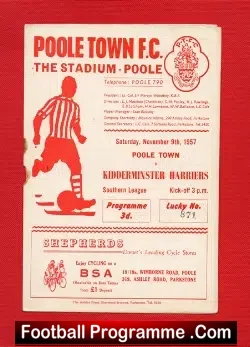 Poole Town v Kidderminster Harriers 1957