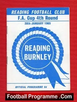 Reading v Burnley 1965 - football programme