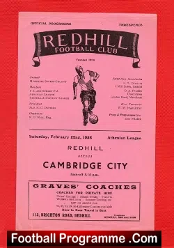 Redhill v Cambridge City 1958