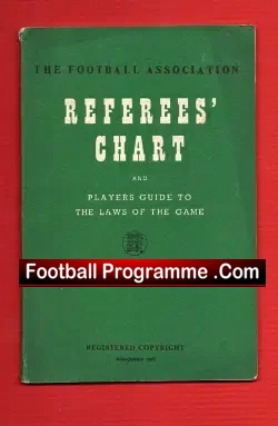 Referee Chart Booklet - Football Association Rules Guide 1949 - football memorabilia