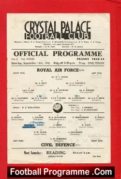 Royal Air Force RAF v Civil Defence 1943 – at Crystal Palace
