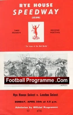 Rye House Speedway v London Select 1965