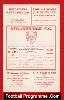 Stourbridge v Bromsgrove Rovers 1962