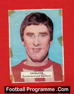 Sunderland Jim Baxter Autograph Picture - football memorabilia