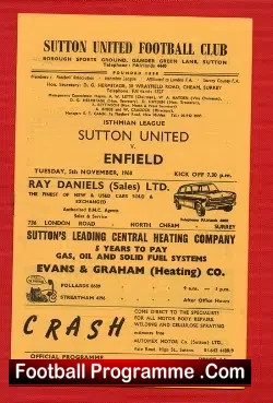 Sutton United v Enfield 1968
