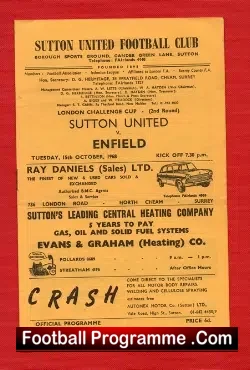 Sutton United v Enfield 1968 – London Challenge Cup