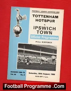 Tottenham Hotspur v Ipswich Town 1969