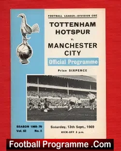 Tottenham Hotspur v Manchester City 1969