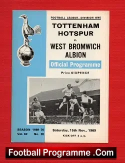 Tottenham Hotspur v WBA 1969