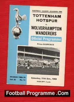 Tottenham Hotspur v Wolves 1969