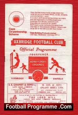 Uxbridge v Enfield 1966 – Senior Cup