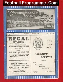Watford v Exeter City 1932 – Old 1930s Programme