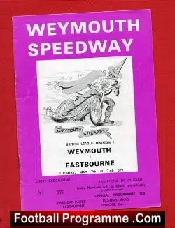 Weymouth Speedway v Eastbourne 1974
