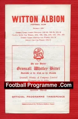 Witton Albion v Bangor 1965 - football programme