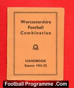 Worcestershire Football Handbook 1951 - 1952 - football memorabilia