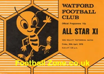 Ron Rollitt Benefit Match Testimonial Watford 1976