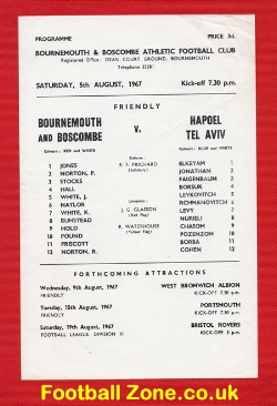 Bournemouth v Hapoel Tel Aviv 1967 – Friendly Match Jewish