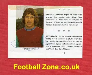 West Ham United Tommy Taylor Autograph Picture