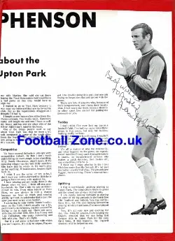 West Ham United Alan Stephenson Autograph Picture