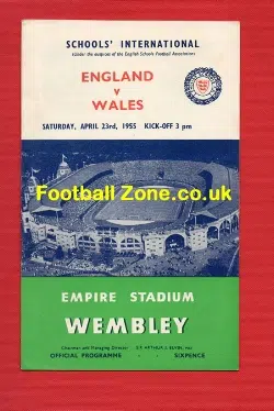 England v Wales 1955 – Wembley – School Boys