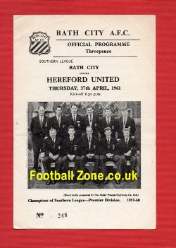 Bath City v Hereford United 1961