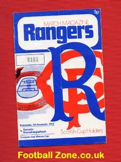 Glasgow Rangers v Borussia Moenchengladbach 1973 - BMG - ECWC